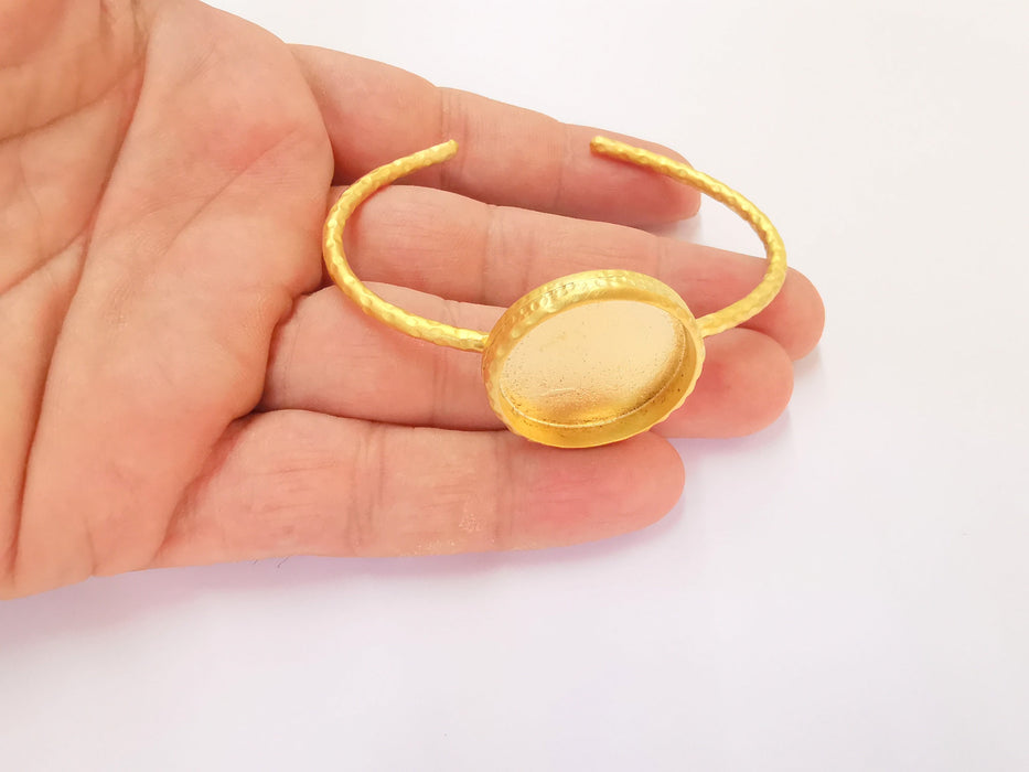 Matte Gold Hammered Bracelet Blanks Settings Cuff Blanks Resin Blank İnlay Blank Adjustable Bracelet Gold Plated Bracelet (25mm) G23234