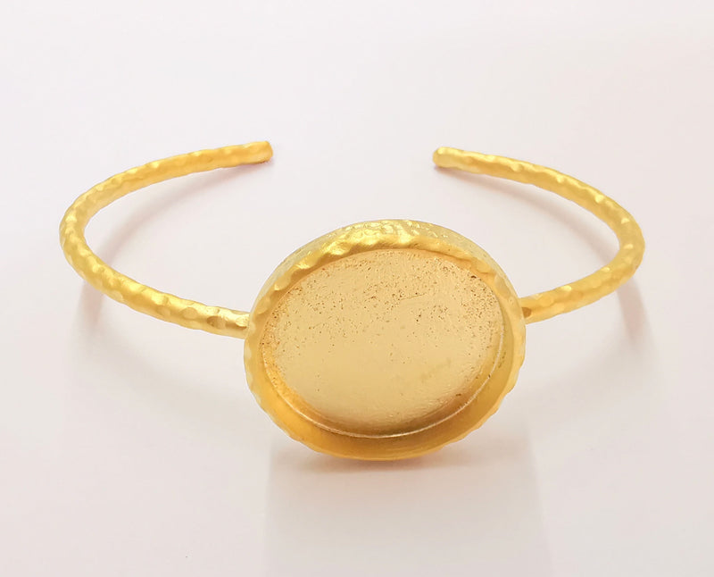 Matte Gold Hammered Bracelet Blanks Settings Cuff Blanks Resin Blank İnlay Blank Adjustable Bracelet Gold Plated Bracelet (25mm) G23234