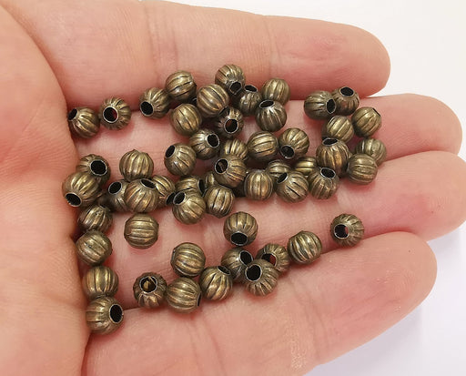 20 Antique Bronze Round Beads Antique Bronze Plated Beads (6mm) G23235