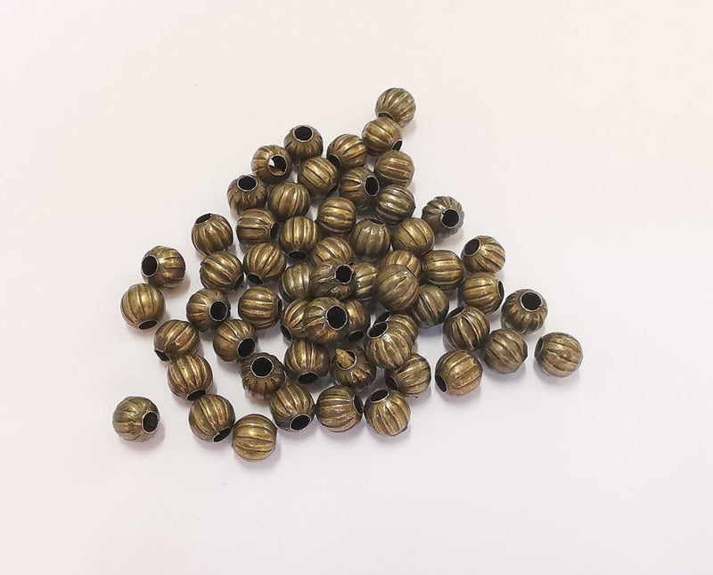 20 Antique Bronze Round Beads Antique Bronze Plated Beads (6mm) G23235