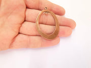 2 Oval Charms Connector Antique Copper Plated Charms (49x34mm)  G23242