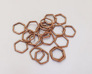 20 Hexagonal Findings Antique Copper Connector Findings (13mm) G23244