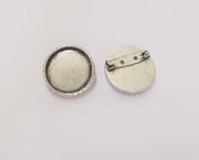 Hammered Brooch Holders Pin Brooch Blanks Brooch Bezel Antique Silver Plated Brooch Pin Findings  (25mm Bezel size)  G23245