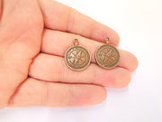 4 Compass Charms Antique Copper Plated Charms (26x20mm)  G23248