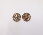 4 Hammered Charms Antique Copper Plated Charms (21mm)  G23251