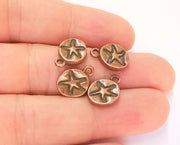 10 Star Charms Antique Copper Plated Charms (Double Sided) (15x10mm)  G23252