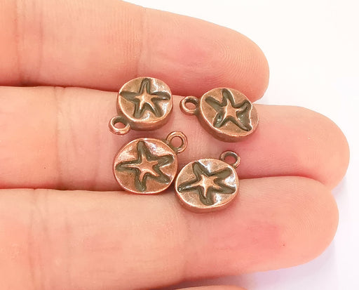 10 Star Charms Antique Copper Plated Charms (Double Sided) (15x10mm)  G23252