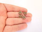 10 Star Charms Antique Copper Plated Charms (Double Sided) (15x10mm)  G23252