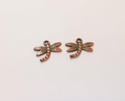 10 Dragonfly Charms Antique Copper Plated Charm (18x18mm) G23254