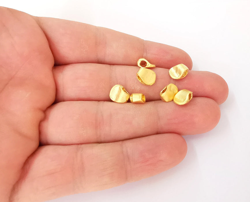 6 Gold beads Gold plated beads  (9x8mm)  G23703