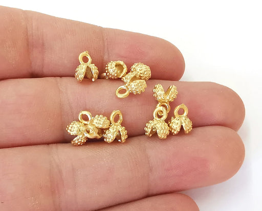 5 Ball crimp findings Gold plated brass findings (9x6mm) G23705
