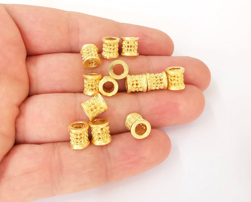 4 Gold Tube Findings , Gold Plated Brass G23712