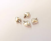 4 Heart charms Antique silver plated charms (15x11mm)  G23723