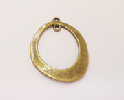 2 Oval Charms Connector Antique Bronze Plated Charms (49x34mm) G23259