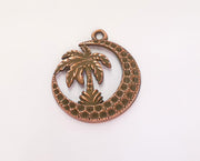 2 Palm Crescent Charms Antique Copper Plated Charms (37x32mm)  G23263