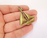 2 Sailing Ship Charms Antique Bronze Plated Charms (48x38mm)  G23264