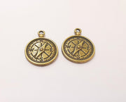 4 Compass Charms Antique Bronze Plated Charms (26x20mm)  G23265