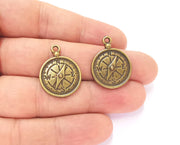 4 Compass Charms Antique Bronze Plated Charms (26x20mm)  G23265