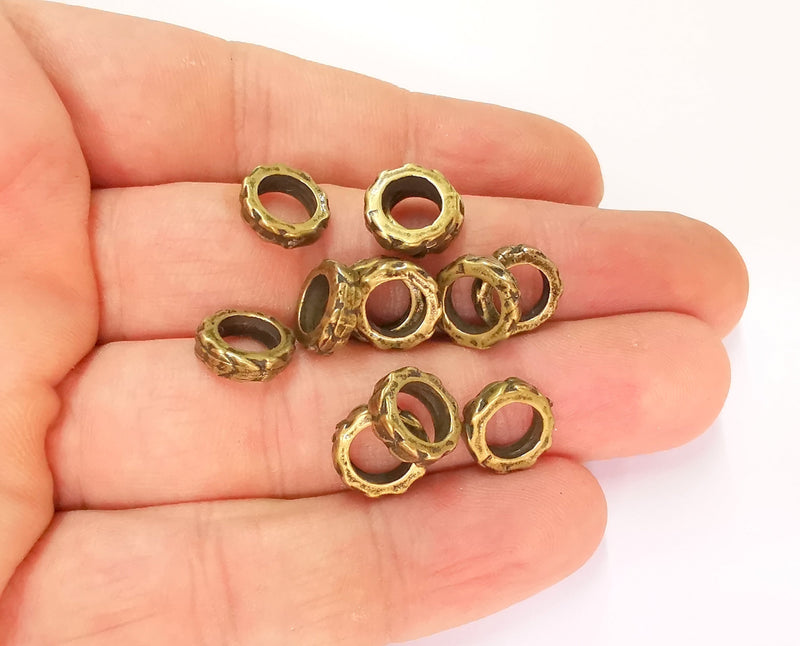 20 Antique Bronze  Rondelle Beads Antique Bronze Plated Beads (10mm) G23269