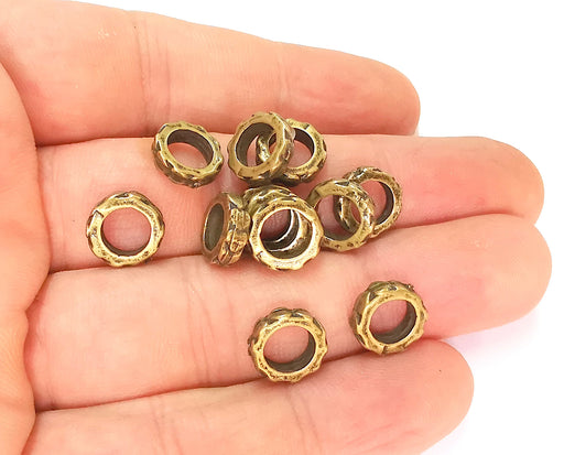 20 Antique Bronze  Rondelle Beads Antique Bronze Plated Beads (10mm) G23269