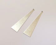 4 Triangle Charms Antique Silver Plated Brass (50x10mm) G23272