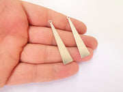 4 Triangle Charms Antique Silver Plated Brass (50x10mm) G23272