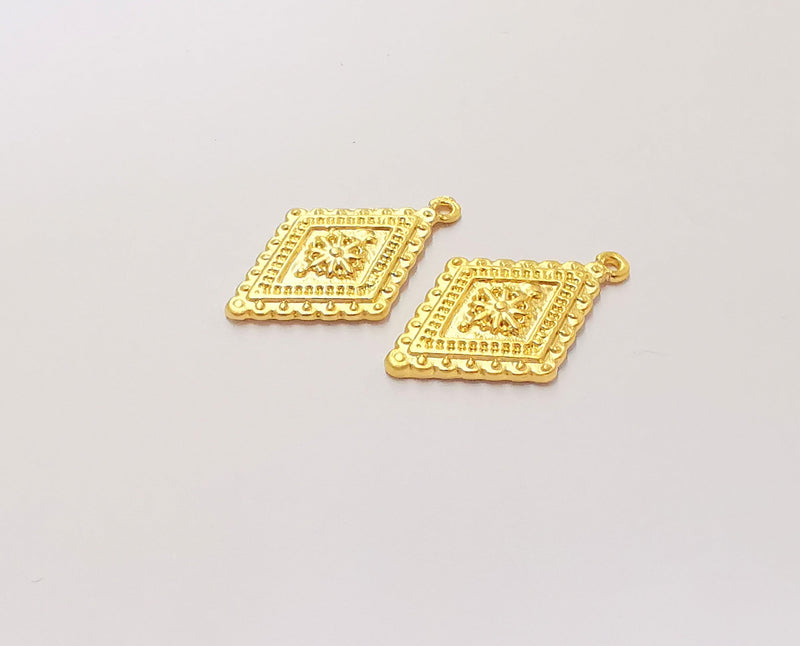 5 Gold Charms Gold Plated Charms (24x15mm)  G23274