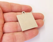 2 Charms blank bezel Resin bezel Mosaic mountings Antique silver plated charms (35x30mm)( 25 mm Bezel inner size)  G23743