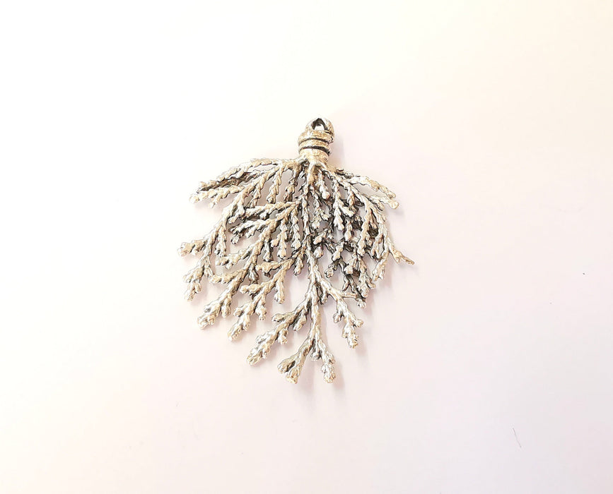 Tree branch charm Antique silver plated brass charm (52x42mm) G23742