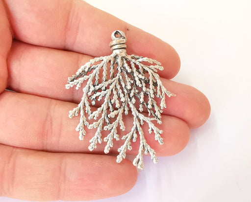 Tree branch charm Antique silver plated brass charm (52x42mm) G23742