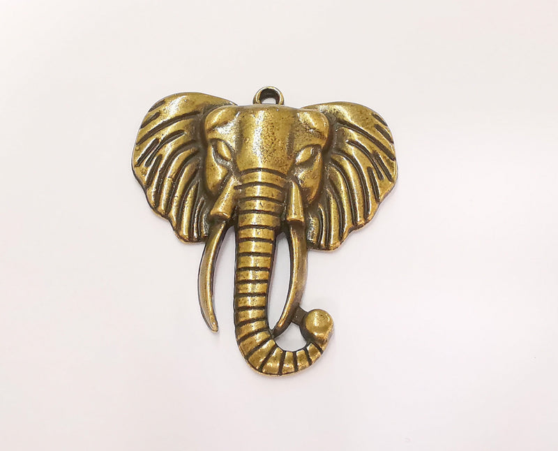 Elephant Pendant Antique Bronze Plated Pendant (54x47mm)  G23281