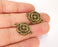 2 Flower Charms Connector Antique Bronze Plated Charms (25x17mm)  G23284