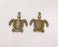 2 Sea Turtle Charms Antique Bronze Plated Charms (33x28mm)  G23285
