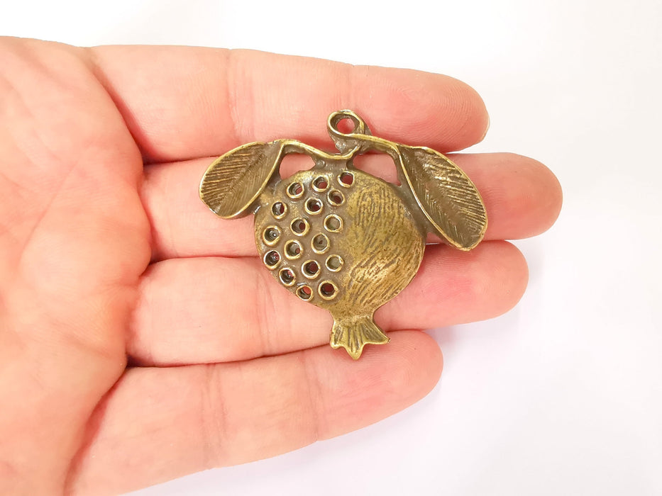 Pomegranate Pendant Antique Bronze Plated Pendant (46x54mm)  G23286