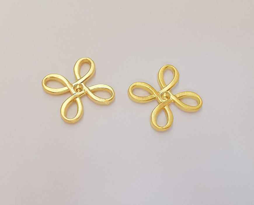 4 Gold Charms Gold Plated Charms (18x18mm)  G23296