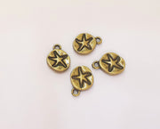 10 Star Charms Antique Bronze Plated Charms (Double Sided) (15x10mm)  G23297