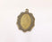 2 Frame Pendant Blank Antique Bronze Plated Pendant (43x29mm) (29x19mm Blank Size)  G23301