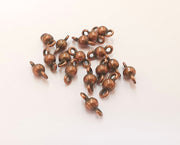 20 Copper Ball Charms Connector Antique Copper Plated Findings (11x5mm) G23307
