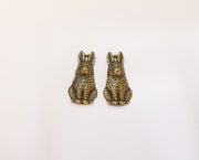4 Rabbit charms Antique bronze plated charms (26x12mm)  G23318