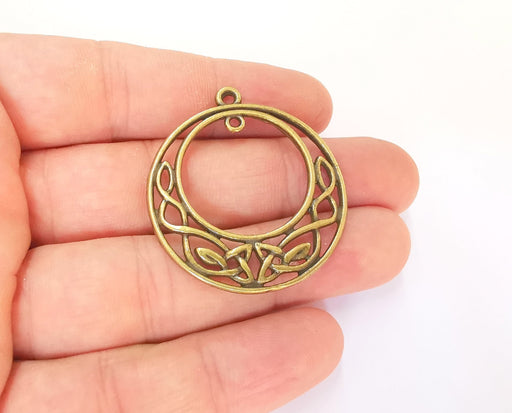 2 Bronze Connector Charms Antique Bronze Plated Charms (43x39mm)  G23320