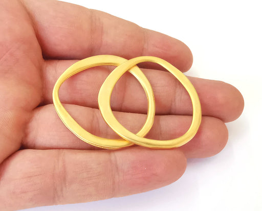 2 Gold Circle Findings Gold Plated Circle Connector Findings (39mm)  G23760