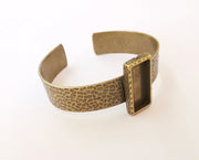 Bracelet Blank Resin Bezel Cuff Dry Flower inlay Blank Cuff Bezel Glass Cabochon Base Adjustable Antique Bronze (25x10mm blank ) G23330