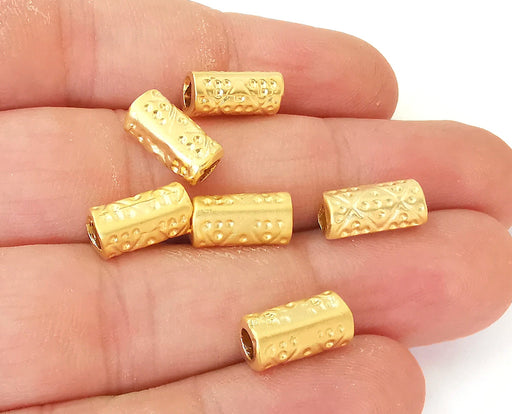 4 Gold Tube Beads Gold Plated Beads (12x6mm)  G23322