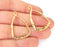 2 Hammered Charms 24K Shiny Gold Plated Charms (37x24mm)  G23336