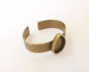 Bracelet Blank Resin Cuff Dry Flower inlay Blank Cuff Bezel Glass Cabochon Base Textured Adjustable Antique Bronze (25x18mm ) G23339