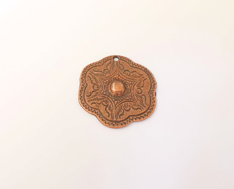 2 Copper Charms Antique Copper Plated Charms (36x35mm)  G23341