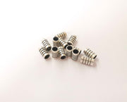 10 Antique silver rondelle beads (9x5mm) Antique silver plated beads G23764