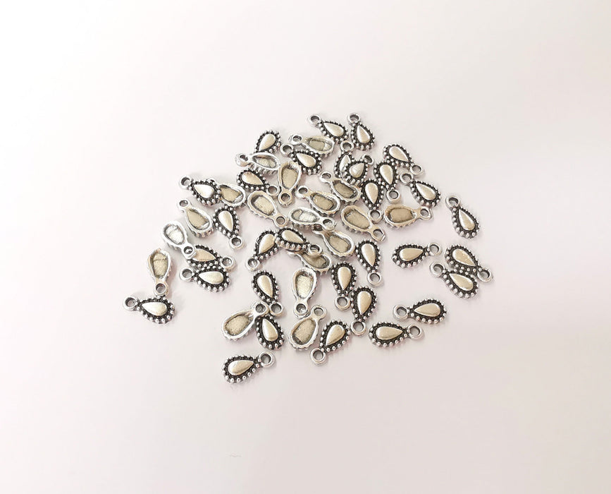 20 Drop charms Antique silver plated charms (11x5mm)  G23765