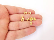 10 Gold tube findings , Gold plated brass G23779