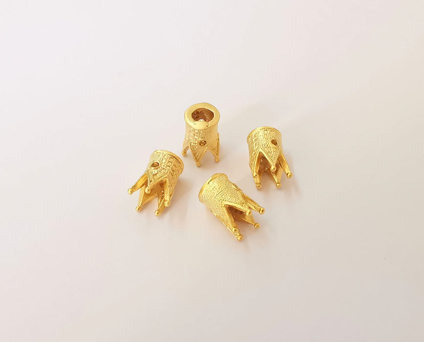 4 Cone findings , Gold plated brass G23780